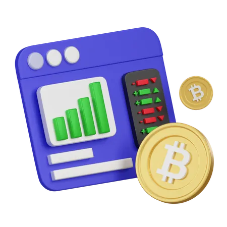 Análise de bitcoin  3D Icon