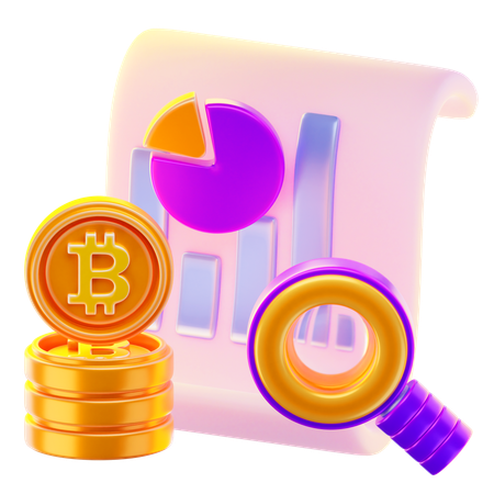 Análise de bitcoin  3D Icon