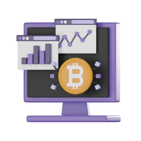 Análise de bitcoin  3D Icon