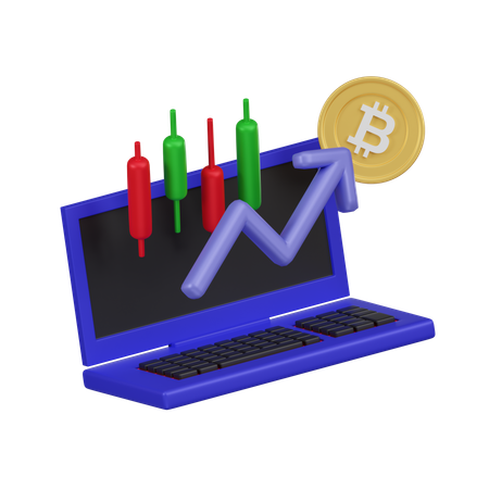 Análise de bitcoin  3D Icon