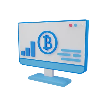 Análise de bitcoin  3D Illustration