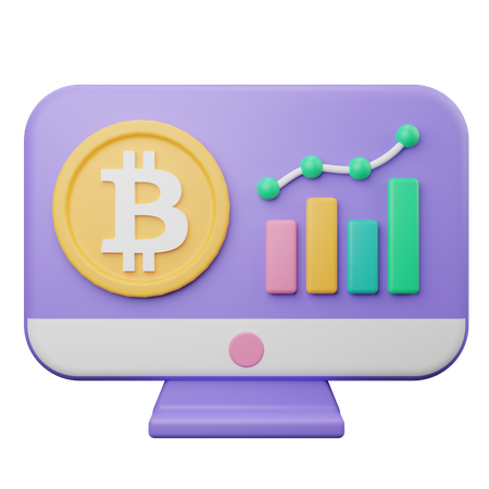 Análise de bitcoin  3D Illustration