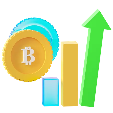 Análise de bitcoin  3D Icon