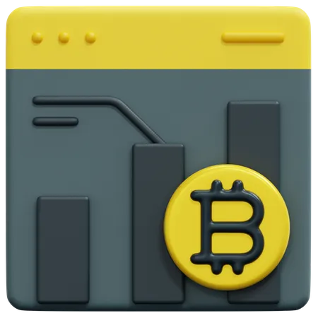 Análise de bitcoin  3D Icon