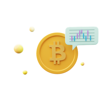 Análise de bitcoin  3D Icon