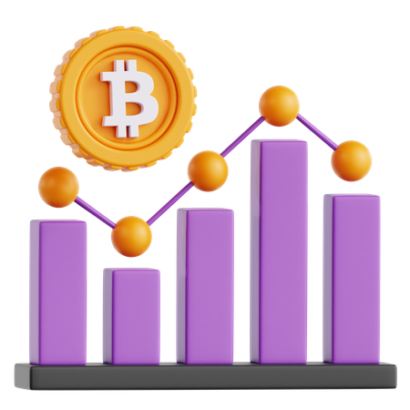 Análise de bitcoin  3D Icon