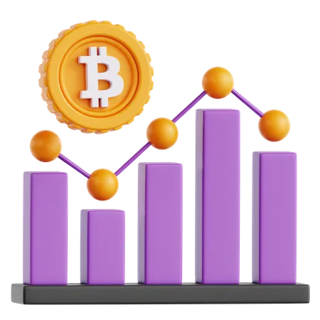 Análise de bitcoin  3D Icon