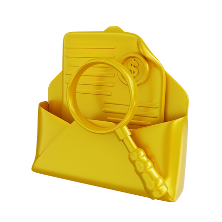 Análise de correio financeiro  3D Icon