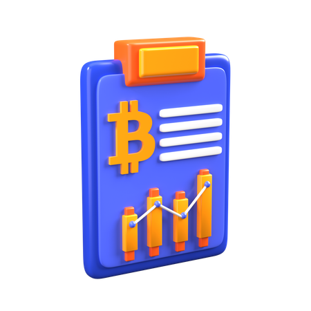 Análise de crescimento de bitcoin  3D Icon