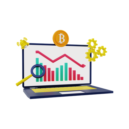 Análise de criptomoeda  3D Illustration