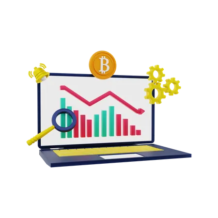 Análise de criptomoeda  3D Illustration