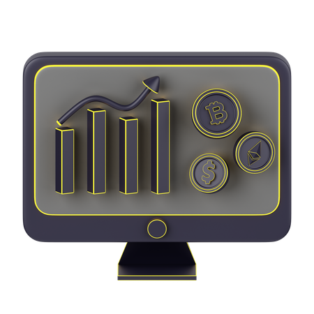 Análise de criptomoeda  3D Icon