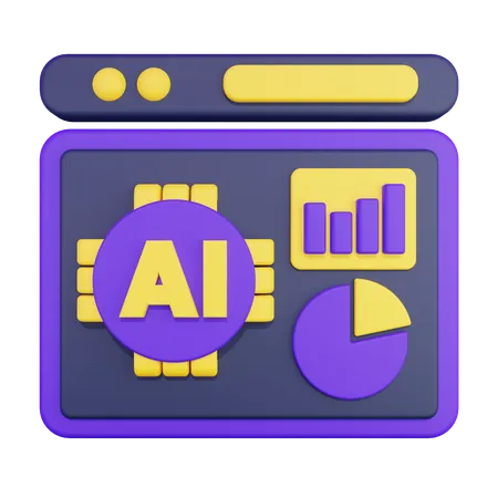 Análise de dados de inteligência artificial  3D Icon