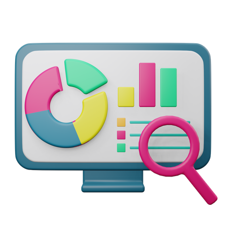 Análise de dados de negócios  3D Illustration