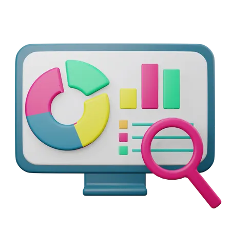 Análise de dados de negócios  3D Illustration