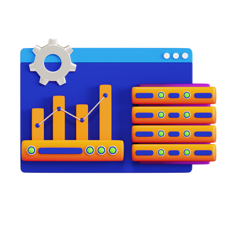 Análise de dados do servidor  3D Icon