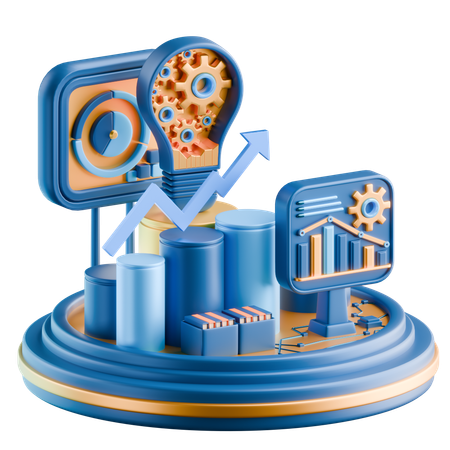 Análise de Dados e Estratégia  3D Icon
