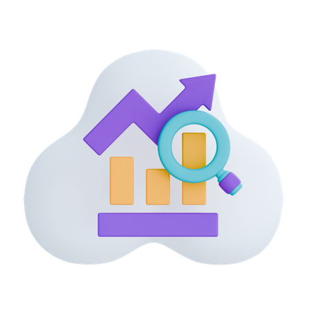 Análise de dados em nuvem  3D Icon