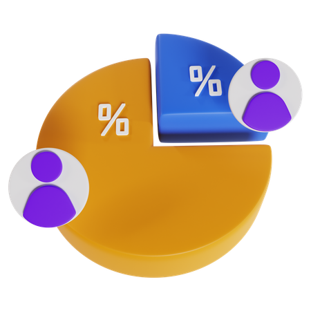 Análise de gráfico de pizza político  3D Icon