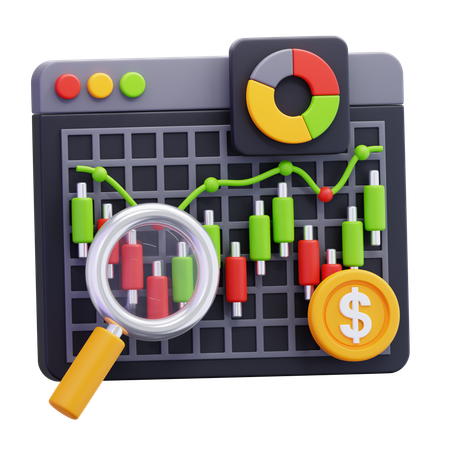 Análise de mercado  3D Icon