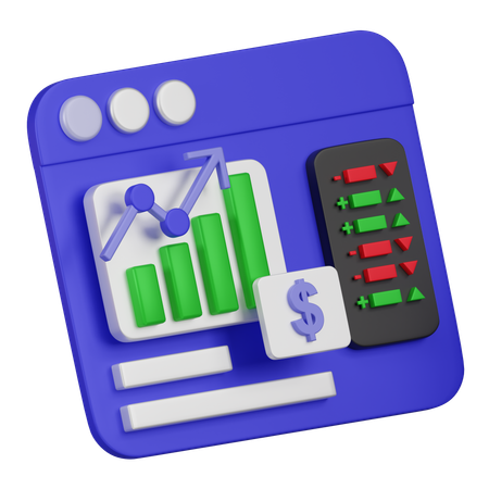 Análise de mercado  3D Icon