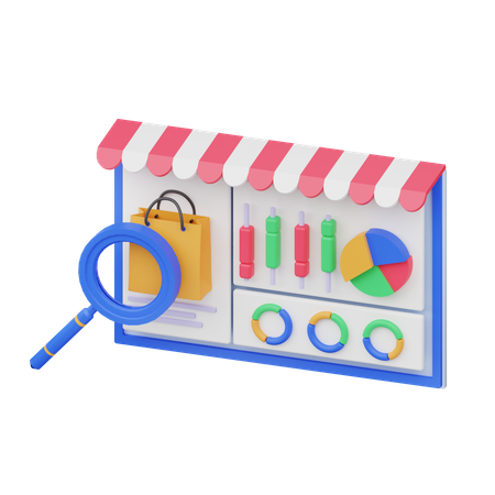 Análise de mercado  3D Illustration