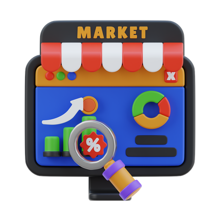 Análise de mercado  3D Icon