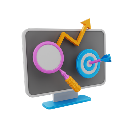 Análise de pesquisa na web  3D Icon