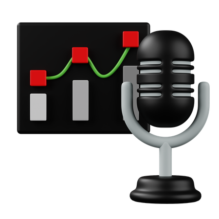 Análise de podcast  3D Icon