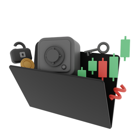 Análise do mercado de ações  3D Illustration