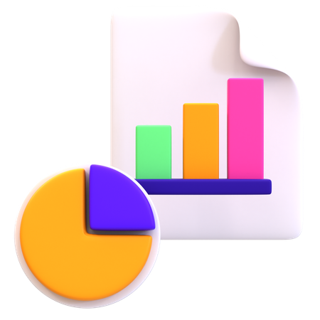 Análise estatística de dados  3D Icon