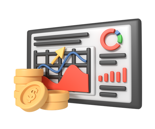 Analise financeira  3D Icon