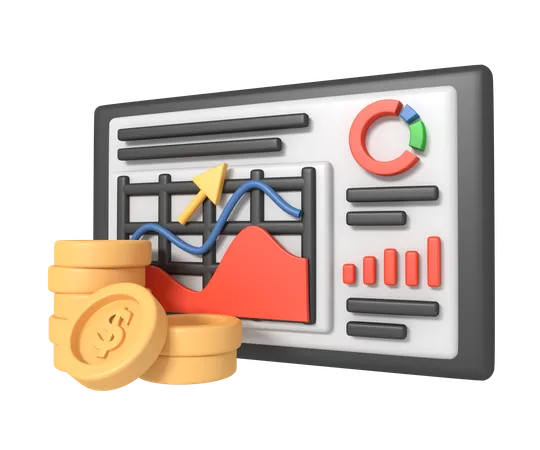 Analise financeira  3D Icon