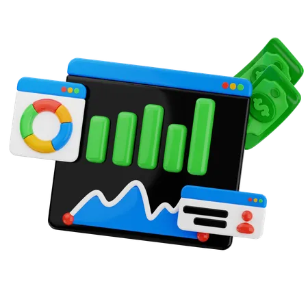 Analise financeira  3D Icon