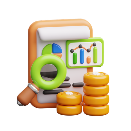 Análise Financeira  3D Icon