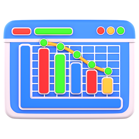 Gráfico de análise  3D Icon