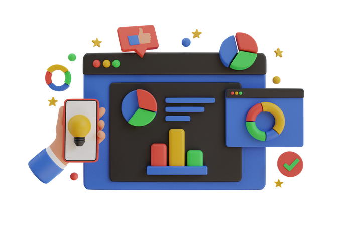 Análise on-line  3D Icon