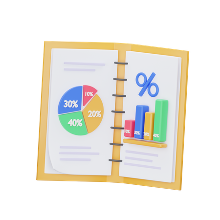 Análise percentual  3D Illustration