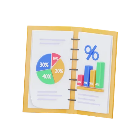 Análise percentual  3D Illustration