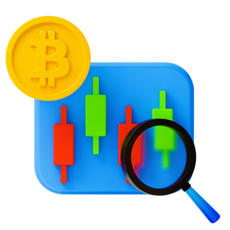 Análisis de bitcoins  3D Icon