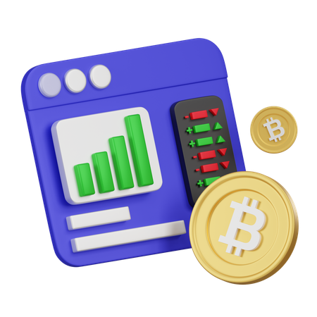 Análisis de bitcoins  3D Icon