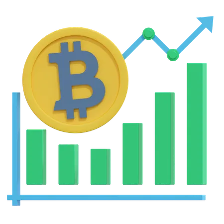 Análisis de bitcoins  3D Icon