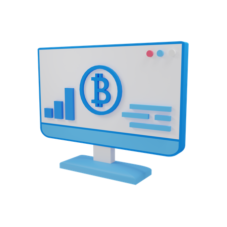 Análisis de bitcoins  3D Illustration