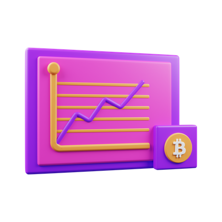 Análisis de bitcoins  3D Illustration