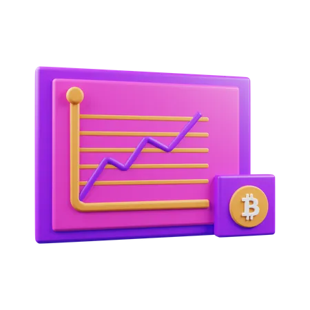 Análisis de bitcoins  3D Illustration