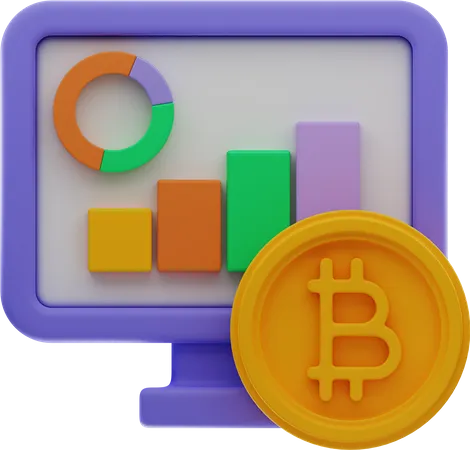 Análisis de bitcoins  3D Illustration