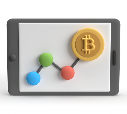 Análisis de bitcoins  3D Icon