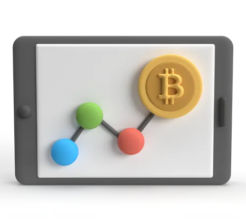 Análisis de bitcoins  3D Icon