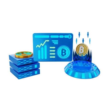 Análisis de criptomonedas  3D Illustration