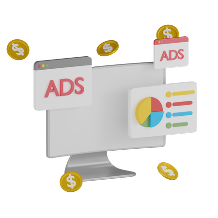 Análisis de anuncios pagados  3D Icon